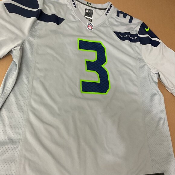 Nike Seahawks NFL On Field Jersey XXL Gray With Neon Green & Blue Accents - Picture 2 of 8